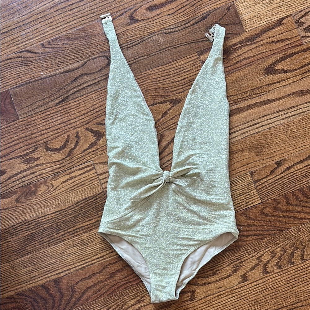 Shimmer gold One Piece bathing suit